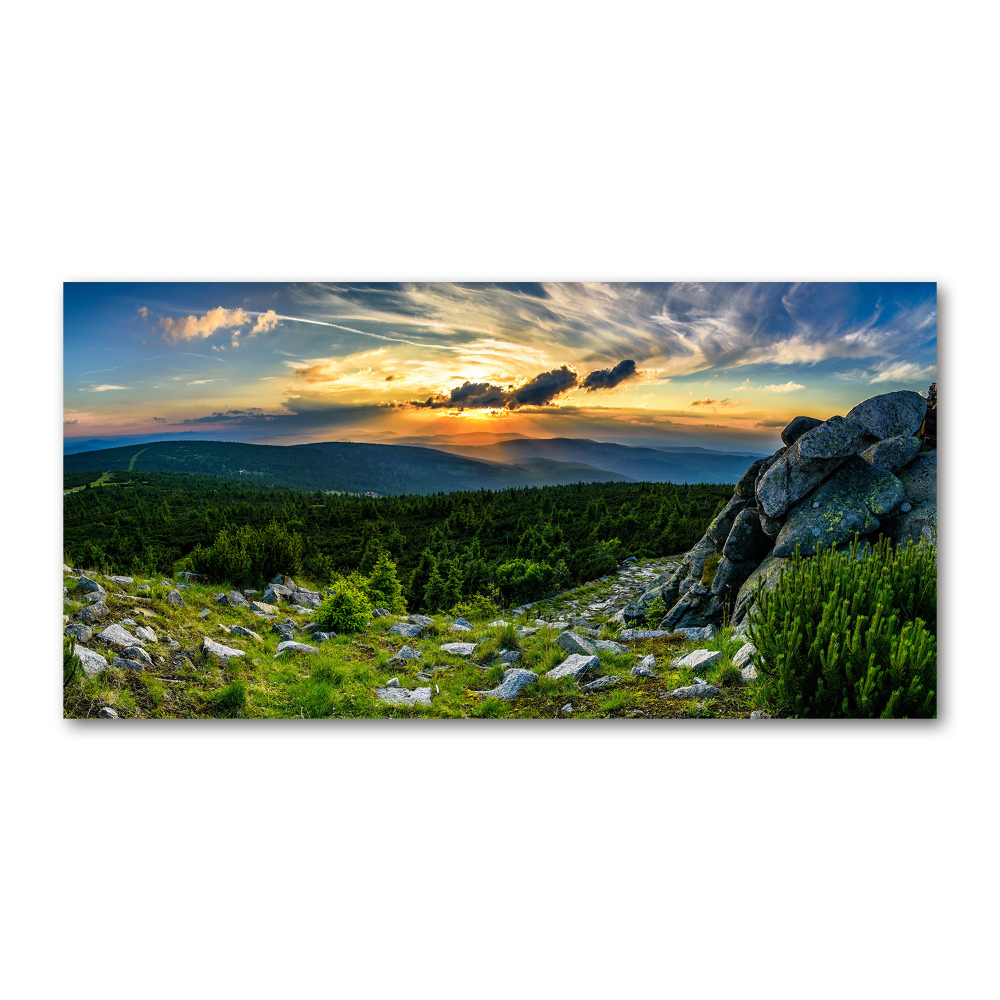 Fotografie imprimată pe sticlă panorama de munte