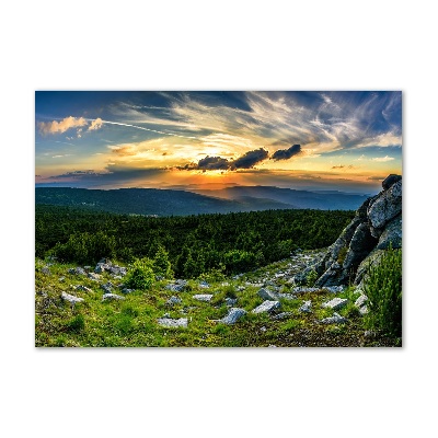 Fotografie imprimată pe sticlă panorama de munte