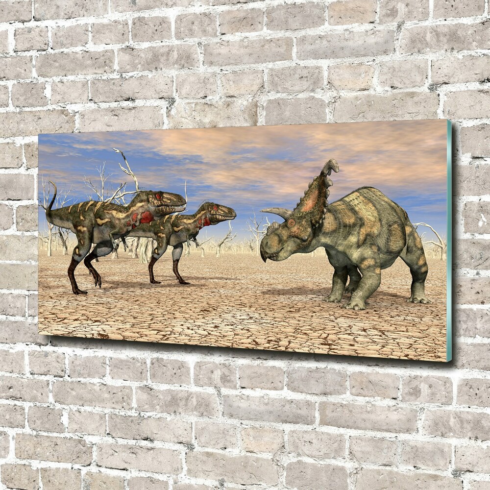 Fotografie imprimată pe sticlă dinozauri