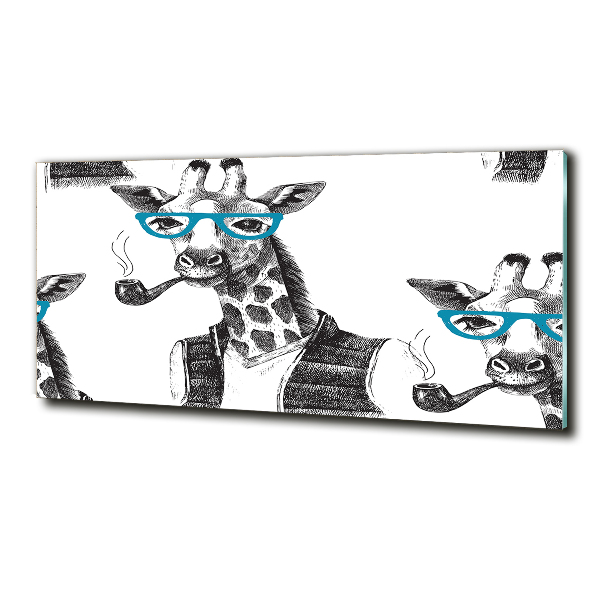 Tablou sticlă ochelari Giraffe