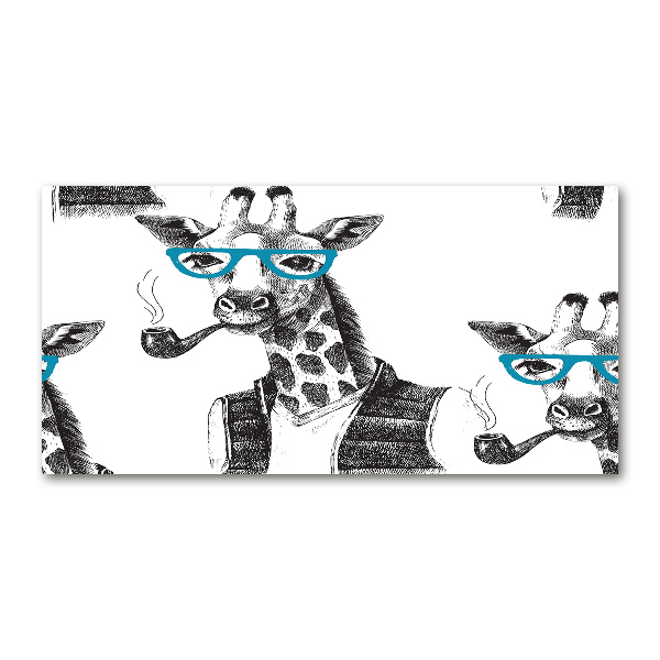 Tablou sticlă ochelari Giraffe