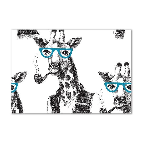 Tablou sticlă ochelari Giraffe