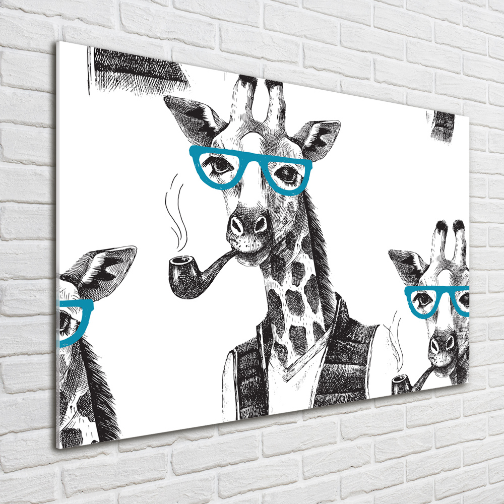Tablou sticlă ochelari Giraffe