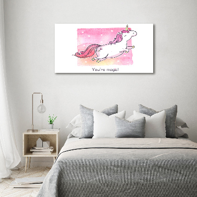 Tablou sticlă unicorn roz
