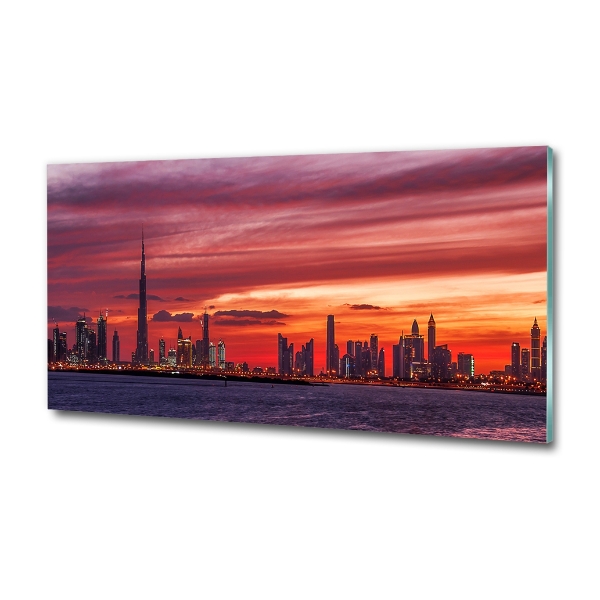 Tablou sticlă Sunset Dubai