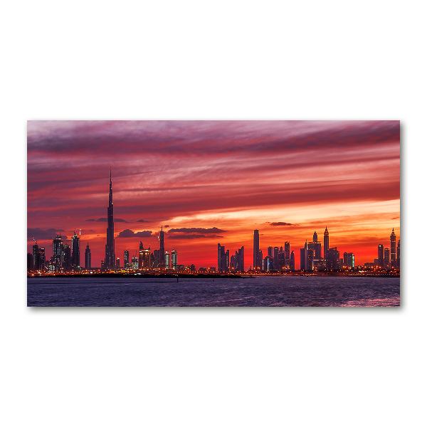 Tablou sticlă Sunset Dubai