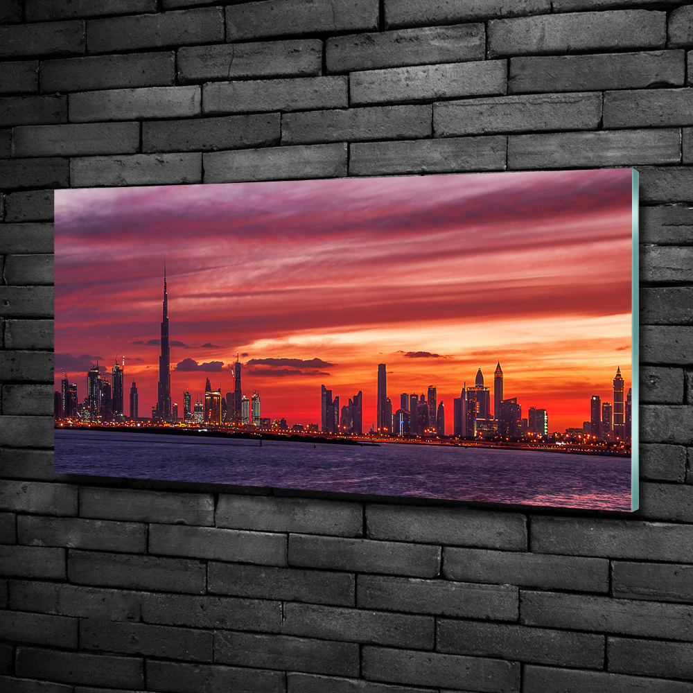 Tablou sticlă Sunset Dubai