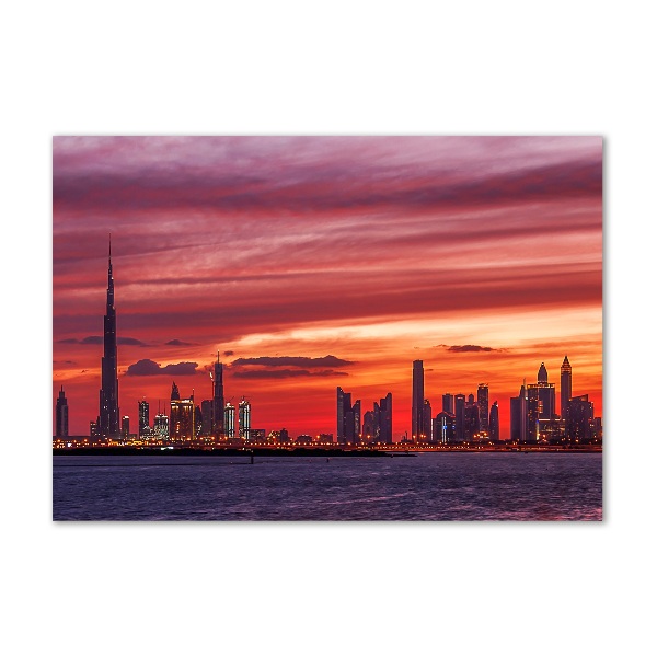 Tablou sticlă Sunset Dubai