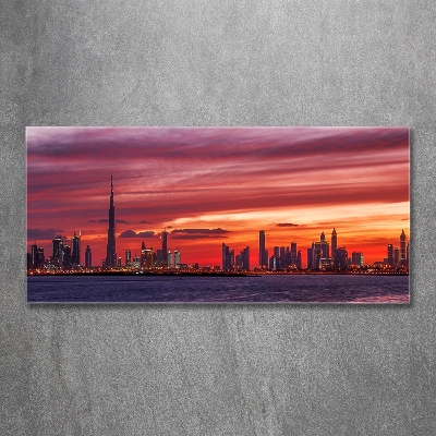 Tablou sticlă Sunset Dubai