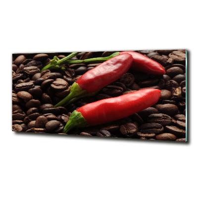 Tablou sticlă Chilli și cafea