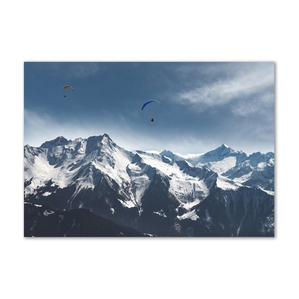 Tablou Printat Pe Sticlă parapantism Alpi