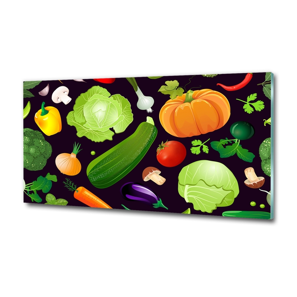 Tablou pe pe sticlă legume colorate