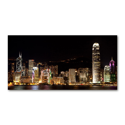 Tablou sticlă Hong Kong pe timp de noapte