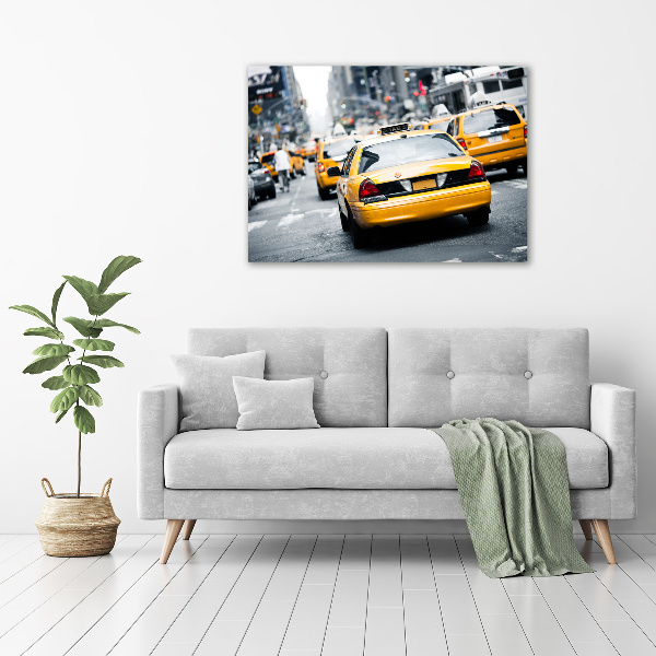 Tablou Printat Pe Sticlă New York taxiuri