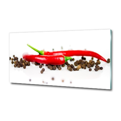 Fotografie imprimată pe sticlă Chilli și piper