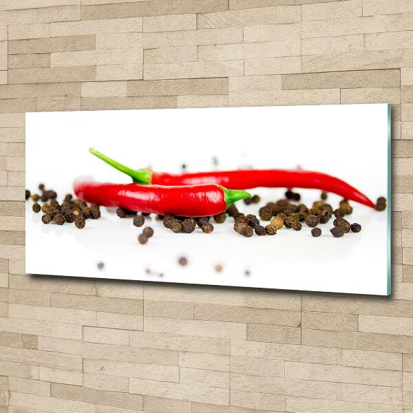 Fotografie imprimată pe sticlă Chilli și piper