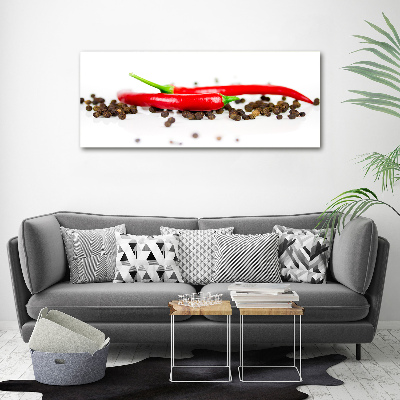 Fotografie imprimată pe sticlă Chilli și piper