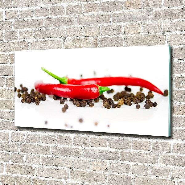 Fotografie imprimată pe sticlă Chilli și piper