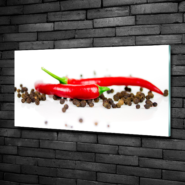 Fotografie imprimată pe sticlă Chilli și piper