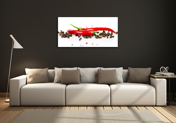 Fotografie imprimată pe sticlă Chilli și piper