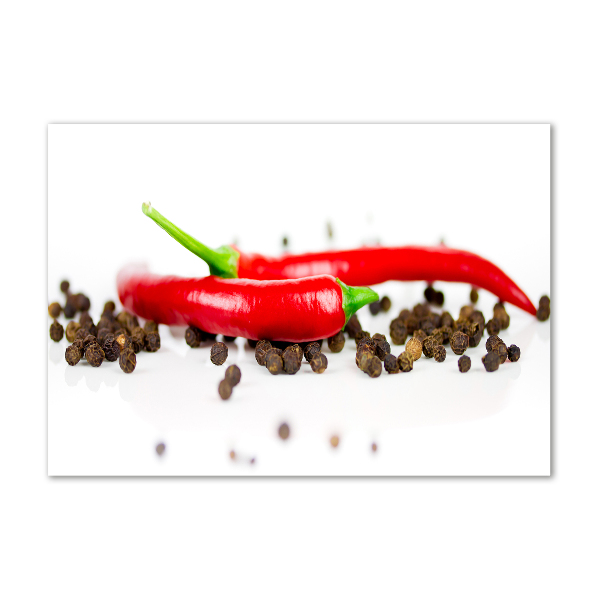 Fotografie imprimată pe sticlă Chilli și piper