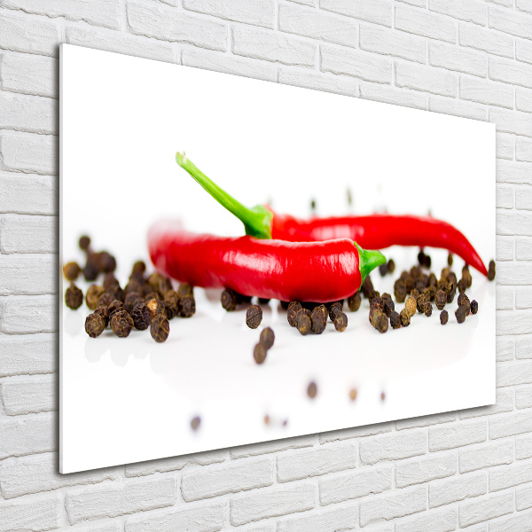 Fotografie imprimată pe sticlă Chilli și piper