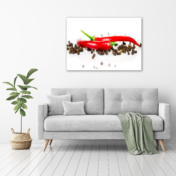 Fotografie imprimată pe sticlă Chilli și piper