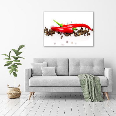 Fotografie imprimată pe sticlă Chilli și piper