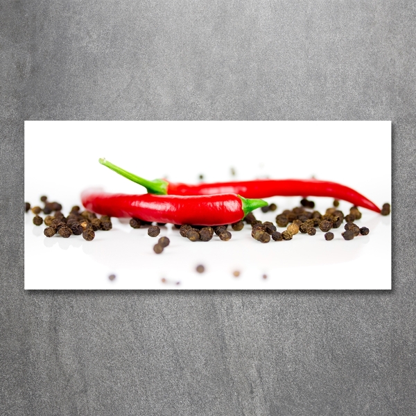 Fotografie imprimată pe sticlă Chilli și piper