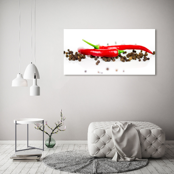 Fotografie imprimată pe sticlă Chilli și piper