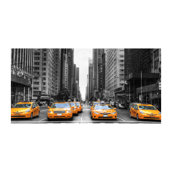 Tablou Printat Pe Sticlă New York taxiuri