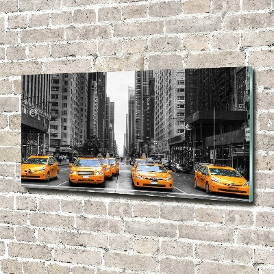 Tablou Printat Pe Sticlă New York taxiuri