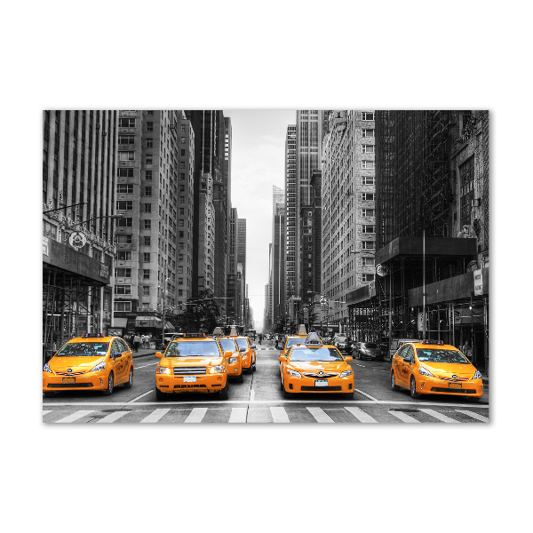 Tablou Printat Pe Sticlă New York taxiuri