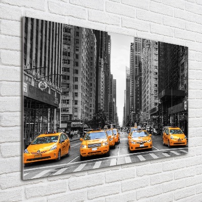 Tablou Printat Pe Sticlă New York taxiuri