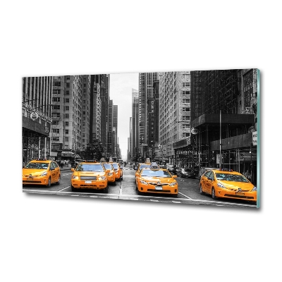 Tablou Printat Pe Sticlă New York taxiuri