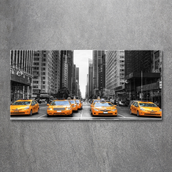 Tablou Printat Pe Sticlă New York taxiuri