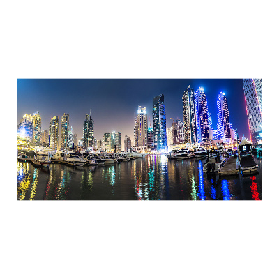 Tablou Printat Pe Sticlă Dubai timp de noapte