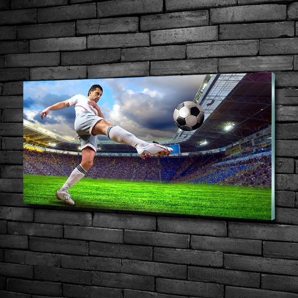 Fotografie imprimată pe sticlă jucător de fotbal pe stadion