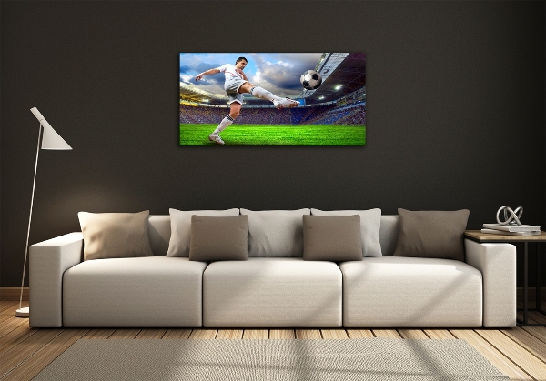Fotografie imprimată pe sticlă jucător de fotbal pe stadion
