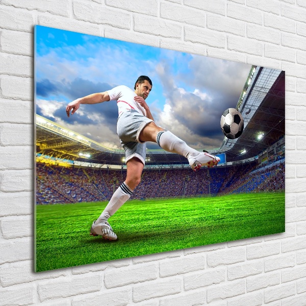 Fotografie imprimată pe sticlă jucător de fotbal pe stadion