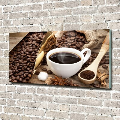 Tablou Printat Pe Sticlă ceașcă de cafea
