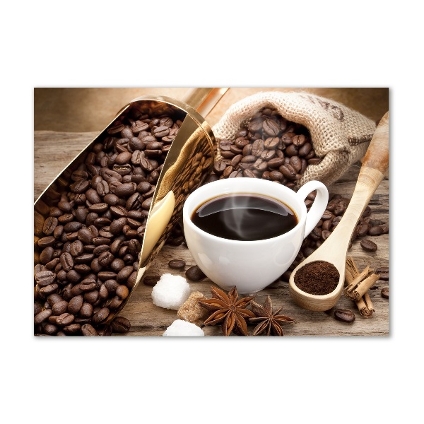 Tablou Printat Pe Sticlă ceașcă de cafea