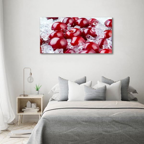 Fotografie imprimată pe sticlă cireșe cu gheață
