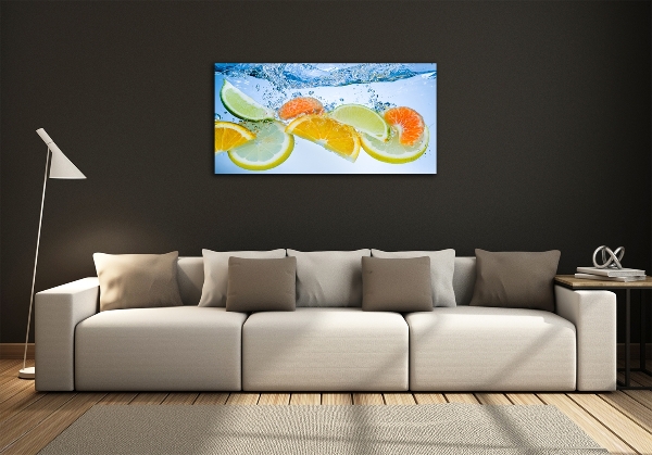Tablou sticlă Citrus sub apă