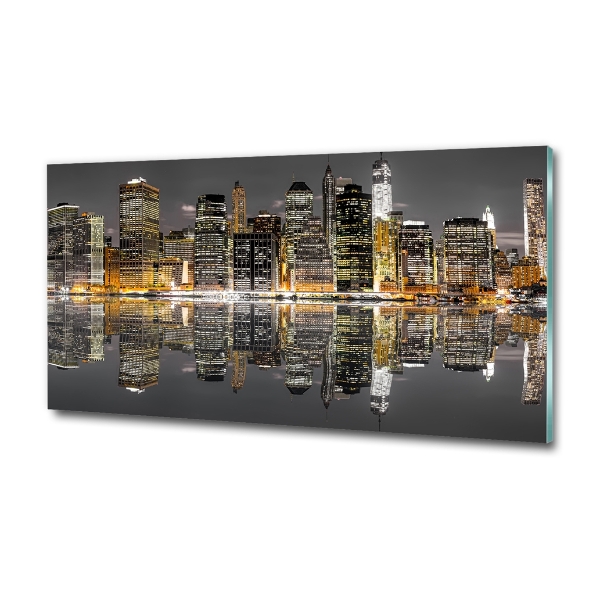 Fotografie imprimată pe sticlă New York, pe timp de noapte