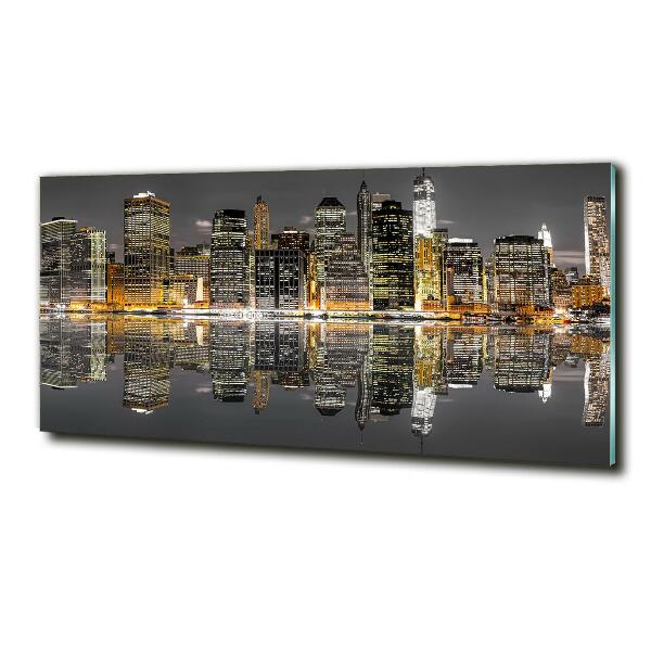 Fotografie imprimată pe sticlă New York, pe timp de noapte