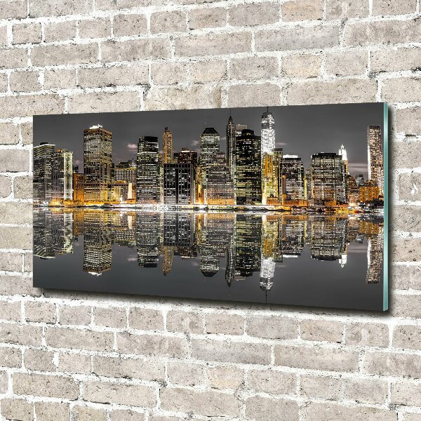 Fotografie imprimată pe sticlă New York, pe timp de noapte