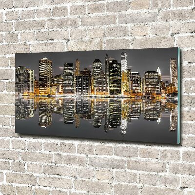 Fotografie imprimată pe sticlă New York, pe timp de noapte