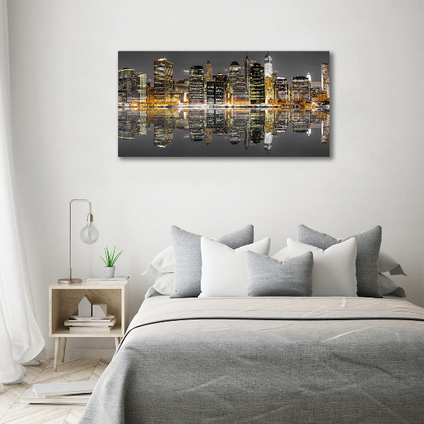 Fotografie imprimată pe sticlă New York, pe timp de noapte