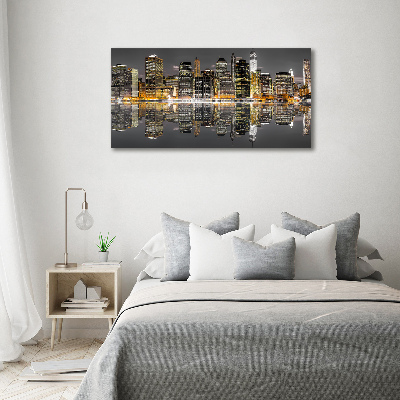 Fotografie imprimată pe sticlă New York, pe timp de noapte